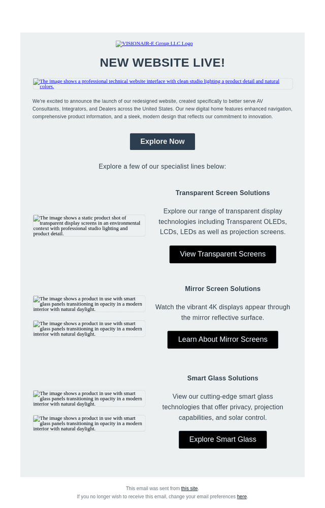 Introducing the New VISIONAIR-E Website: Enhanced Experience for AV Professionals