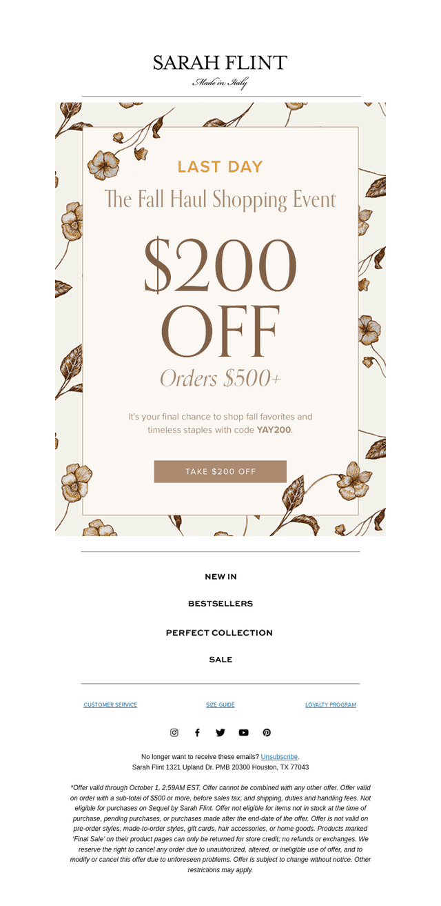 LAST DAY: $200 Off Your Order
