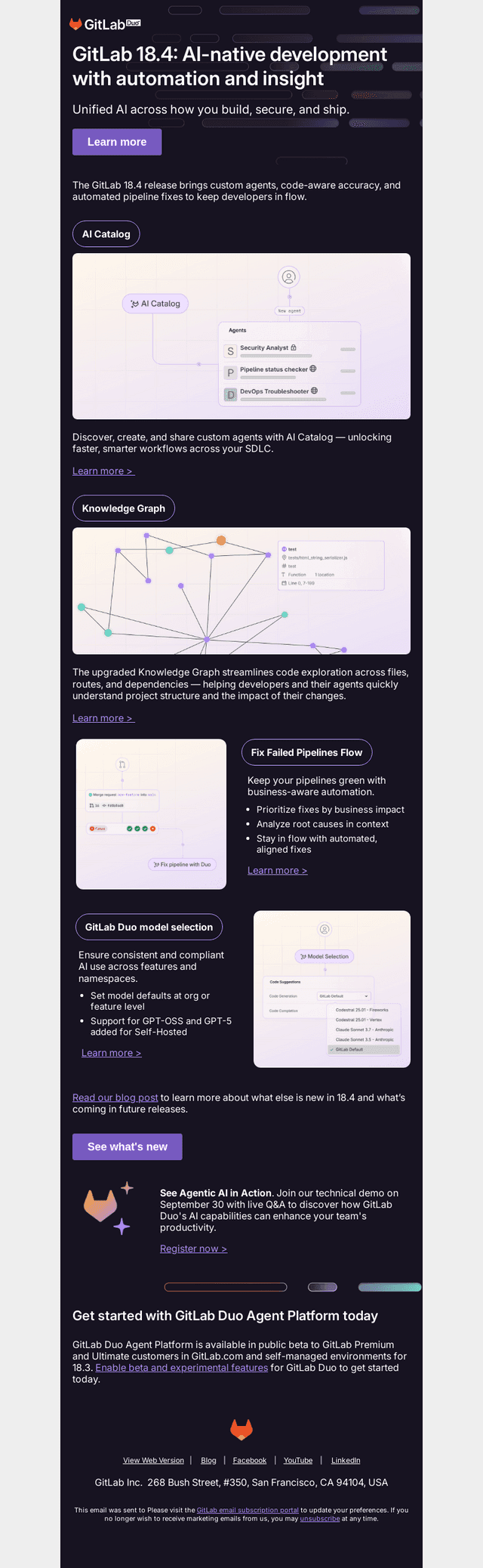 GitLab 18.4: Build custom agents, navigate code faster & keep pipelines green