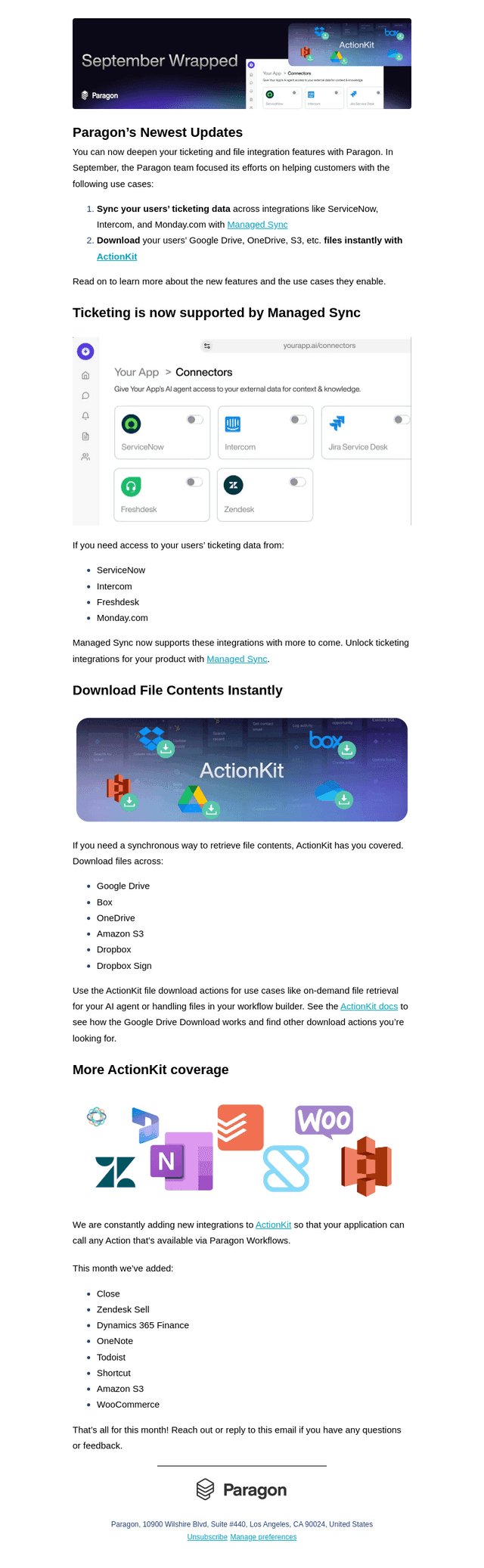 Paragon email from Wed, Oct 1, 2025