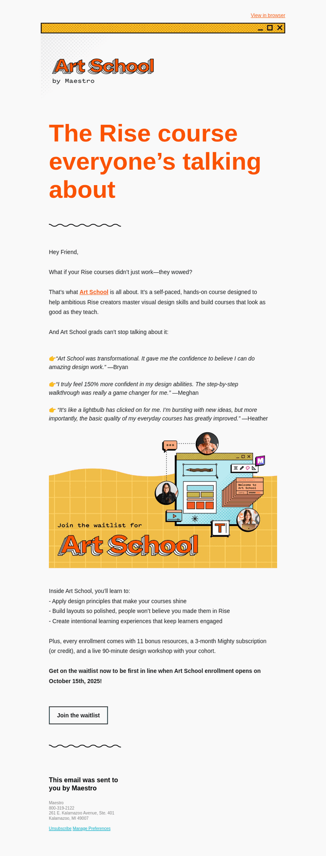 Maestro Learning email from Wed, Oct 1, 2025