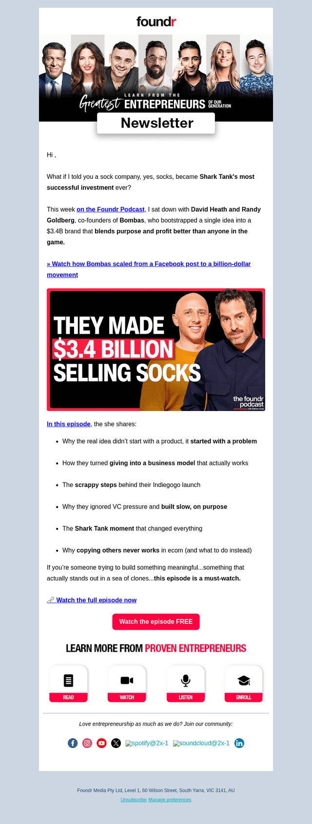 Foundr email from Wed, Oct 1, 2025