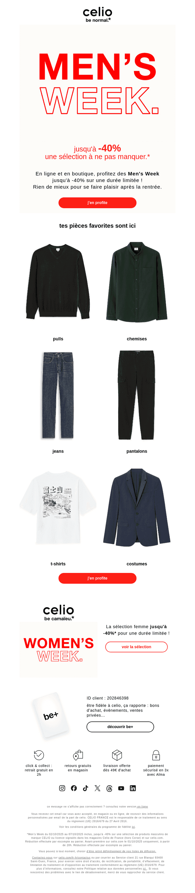 Men's Week : jusqu'à -40% sur une sélection !