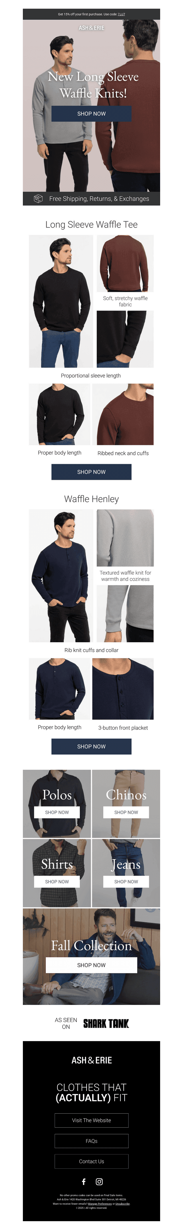 NEW Long Sleeve Waffle Knits