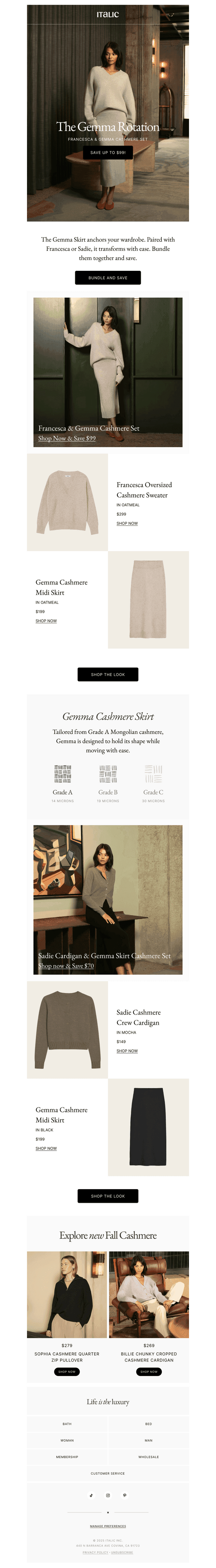 Up to $99 off Cashmere Sets