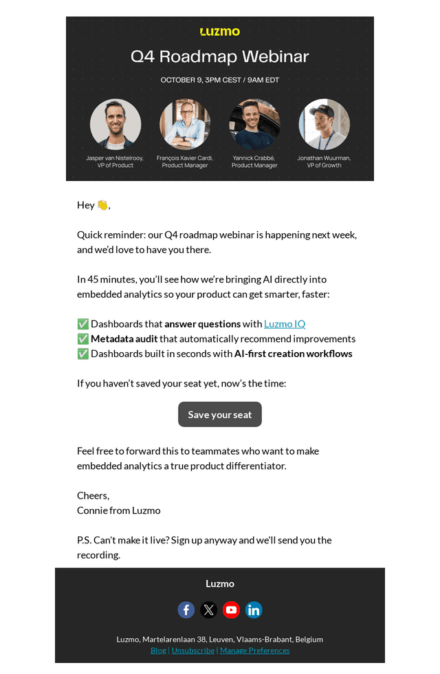 Don’t miss it next week: Q4 roadmap webinar