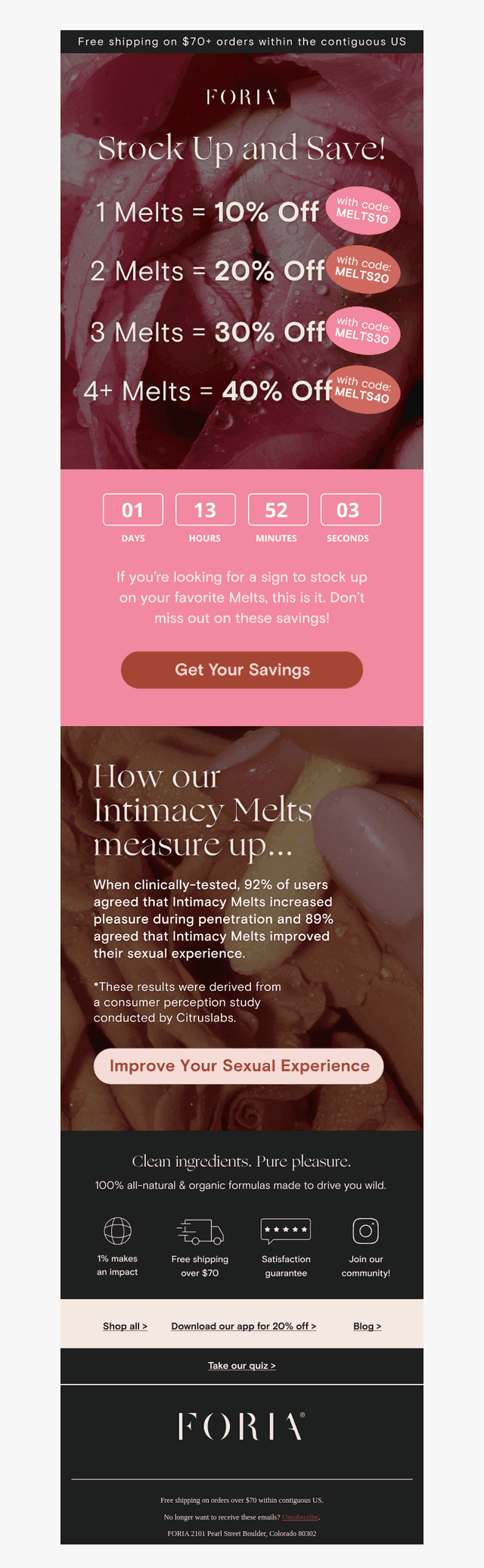 Save up to 40% off Melts 💓