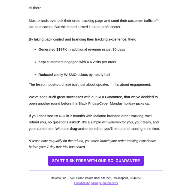 This brand saw $187k/mo from order tracking
