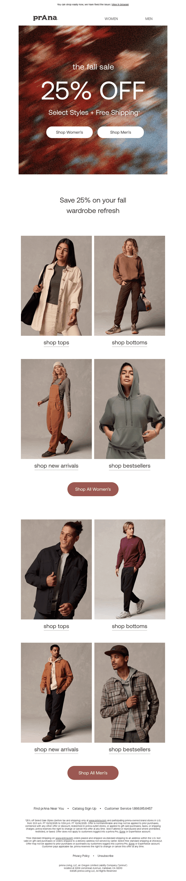 prAna email from Thu, Oct 2, 2025