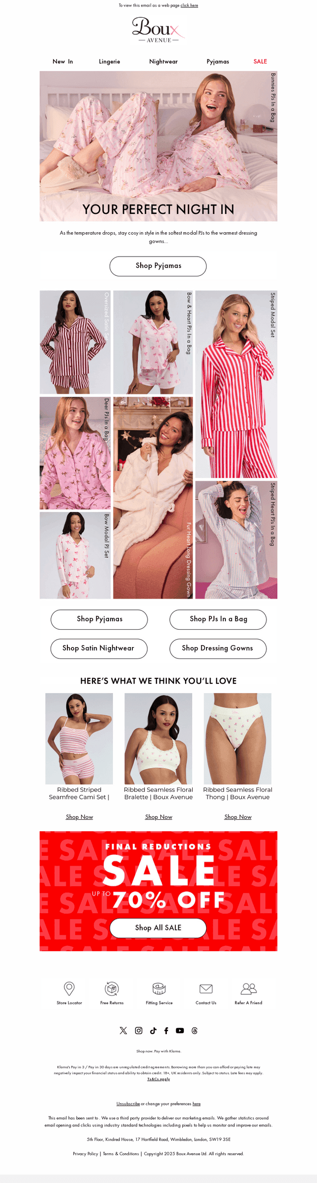 Gorgeous pyjamas made for staying in