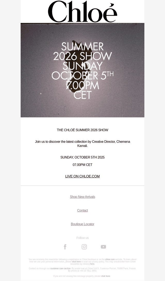 Save the date: The Chloé Summer 2026 Show
