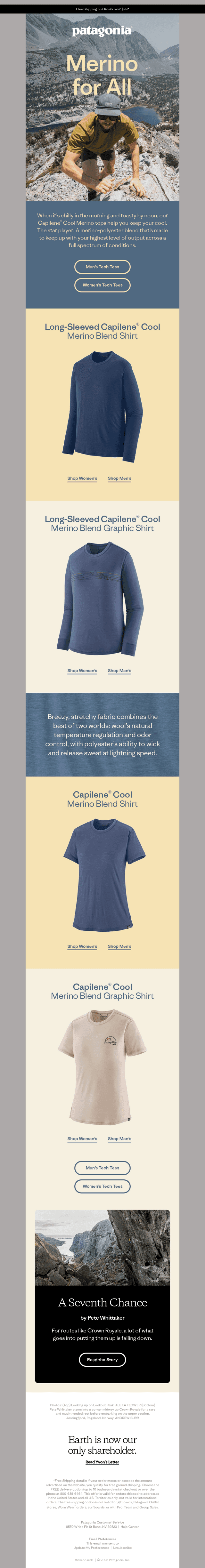 A merino wool tech tee for all conditions