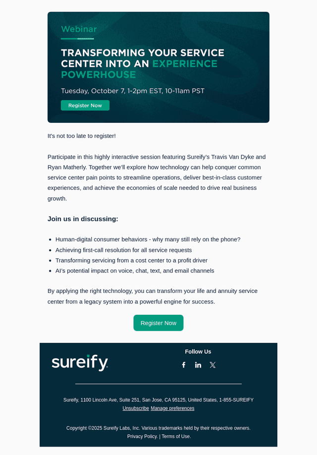 WEBINAR: It’s not too late to sign up.