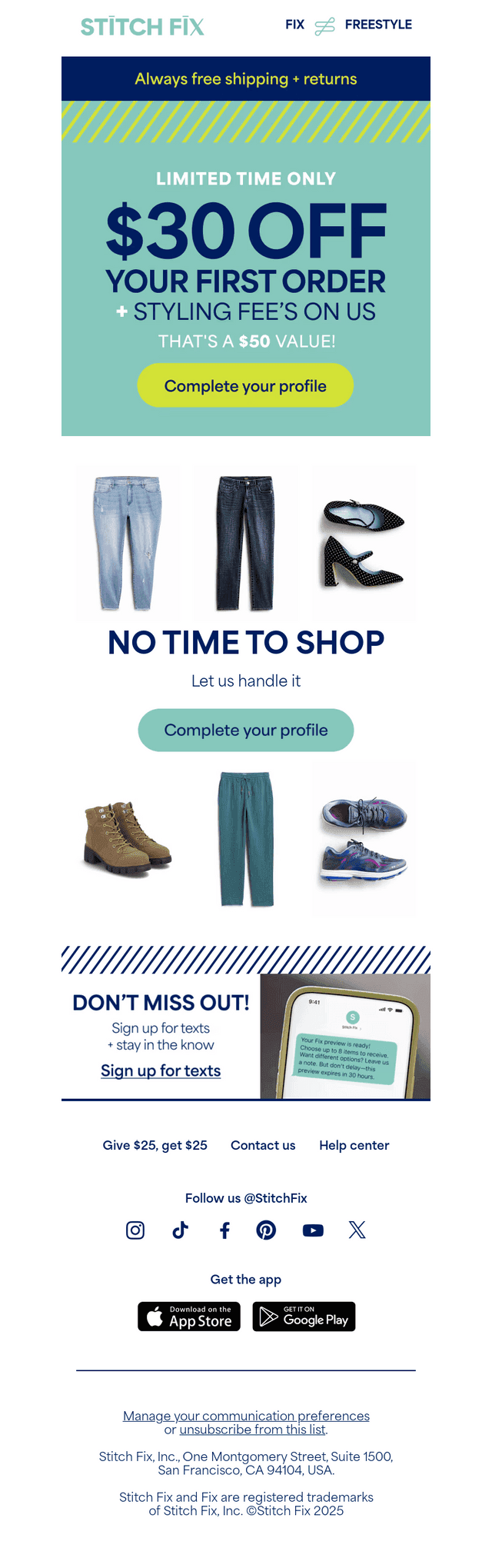 Start your style journey with $30 off