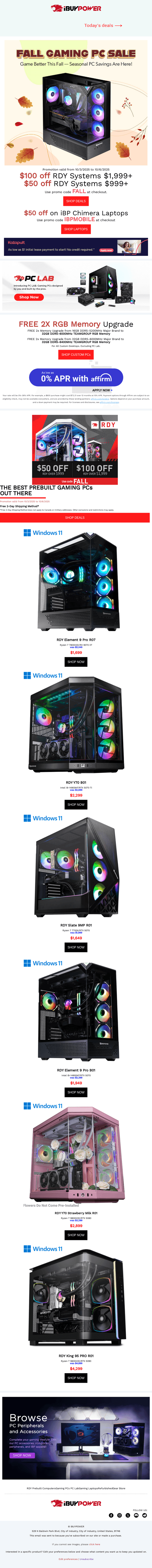 iBUYPOWER email from Fri, Oct 3, 2025