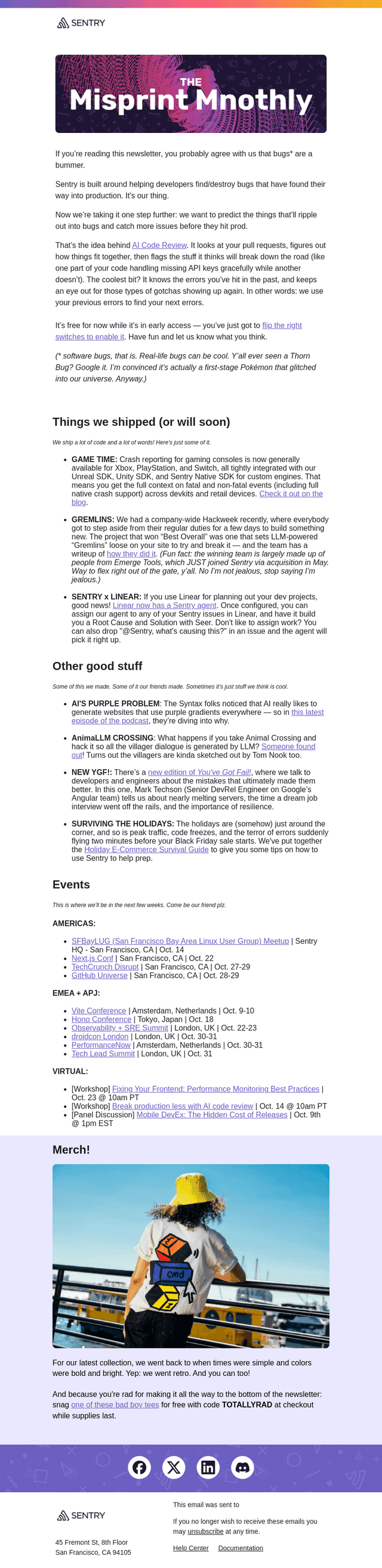 New in Sentry: Bug prediction, Linear agent, and more!