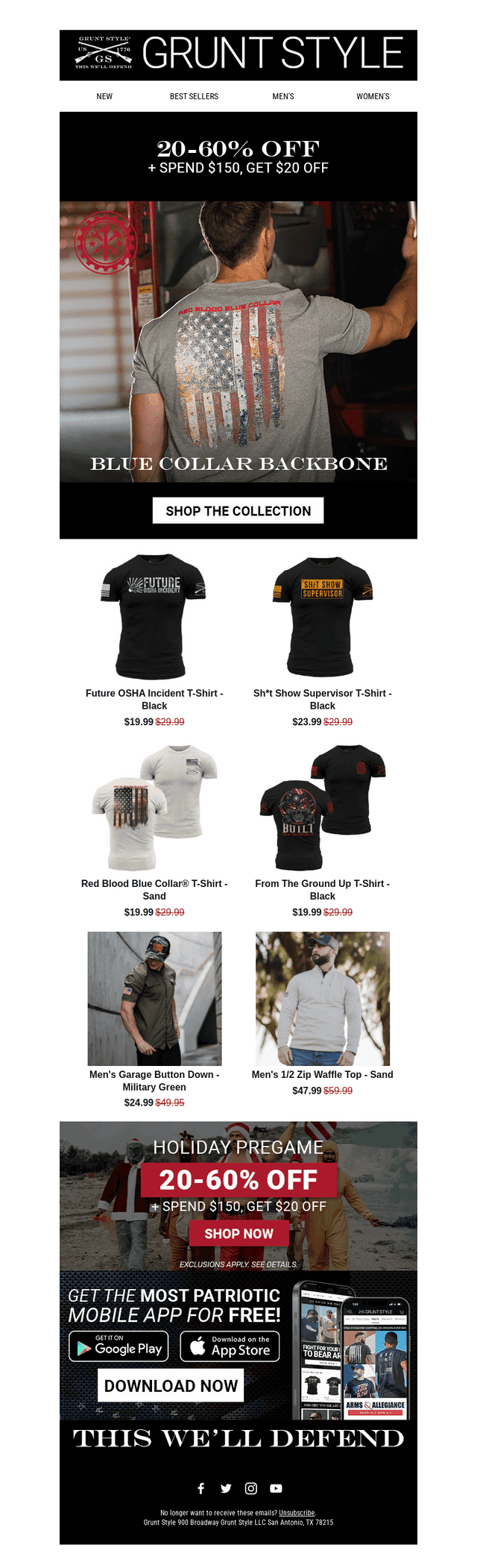 Blue Collar Apparel 20–60% Off 🔨