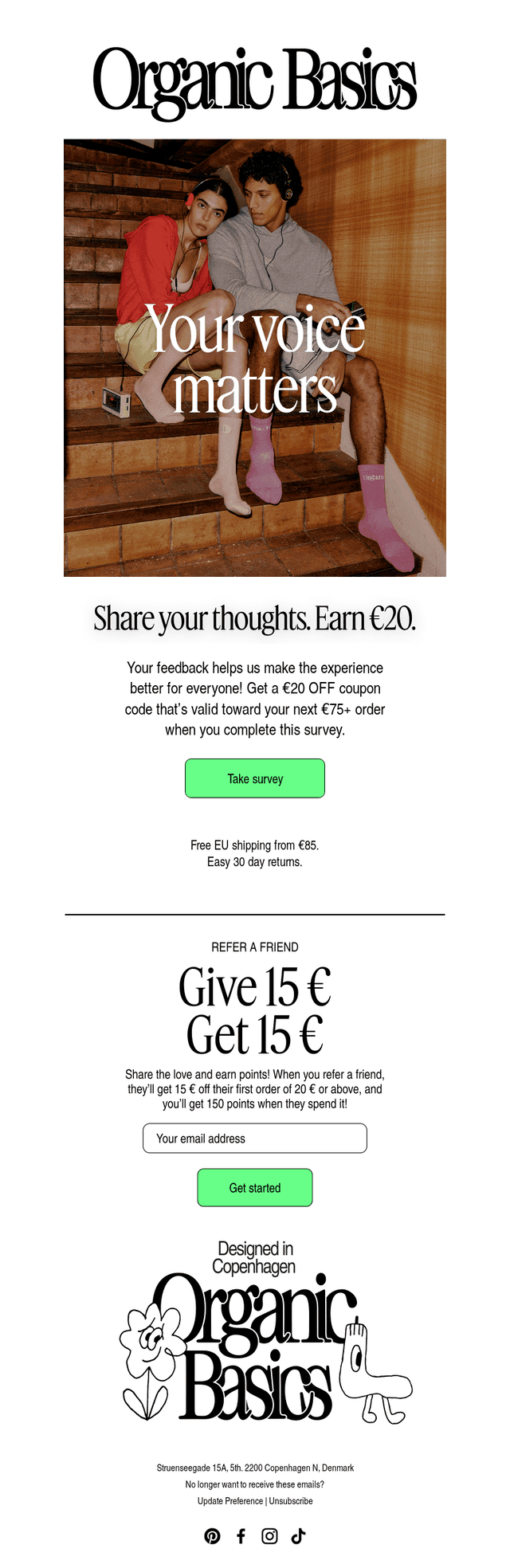 Take a 2 Minute Survey, Get €20 OFF