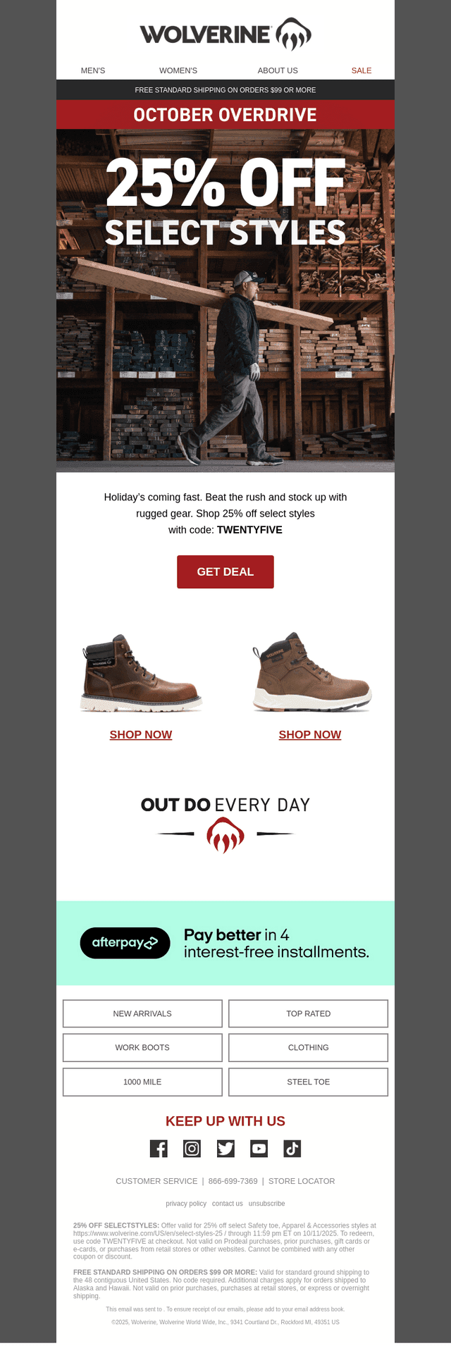 25% Off for Early Holiday Shoppers