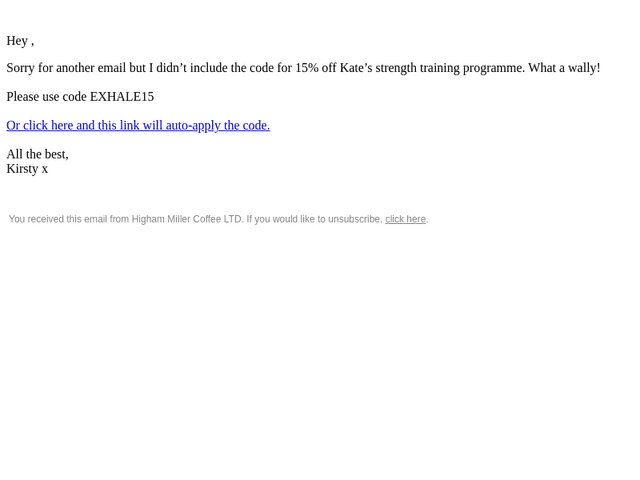 Exhale healthy coffee email from Sun, Oct 5, 2025