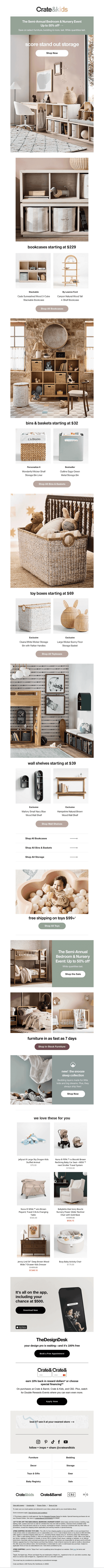 Crate and Barrel email from Sun, Oct 5, 2025