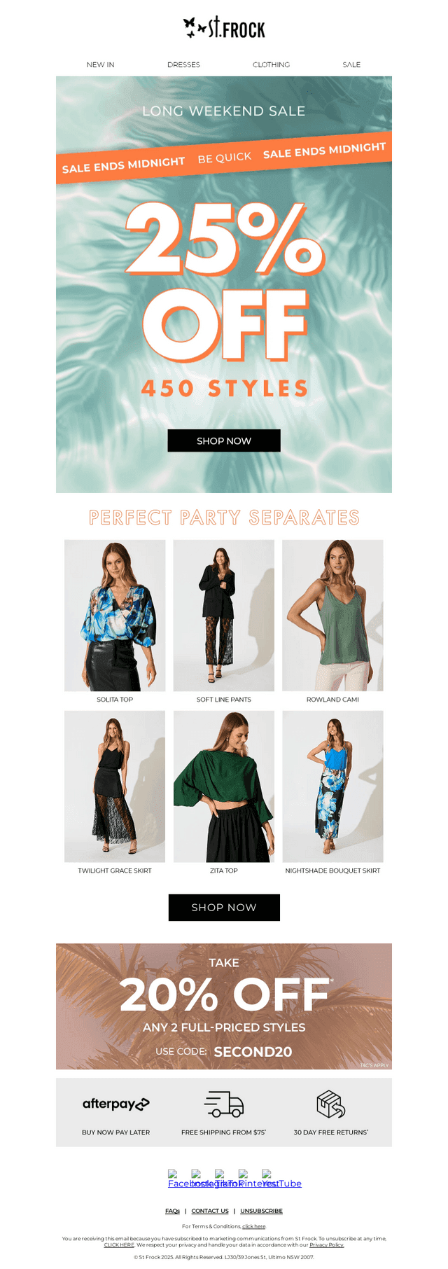 Ends Midnight! 25% Off 450 Styles