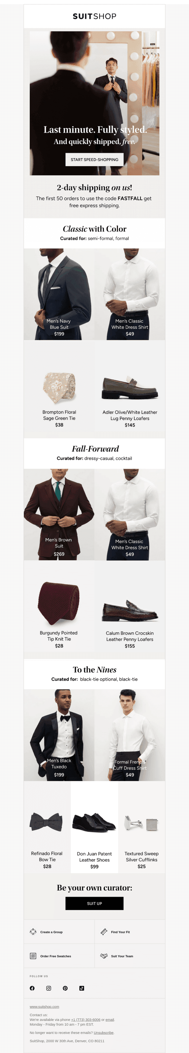 SuitShop email from Sun, Oct 5, 2025