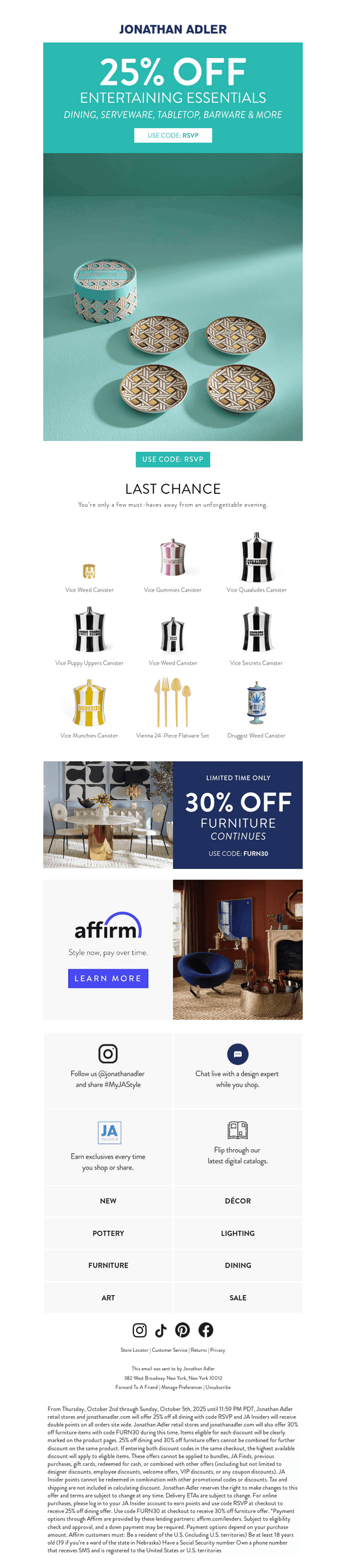 Ends in Hours: 25% Off Dining, Serveware, Tabletop, Bar & More