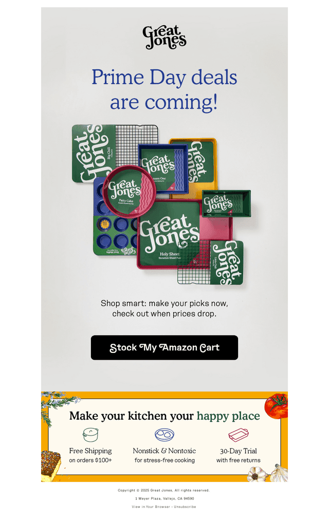 Great Jones email from Mon, Oct 6, 2025