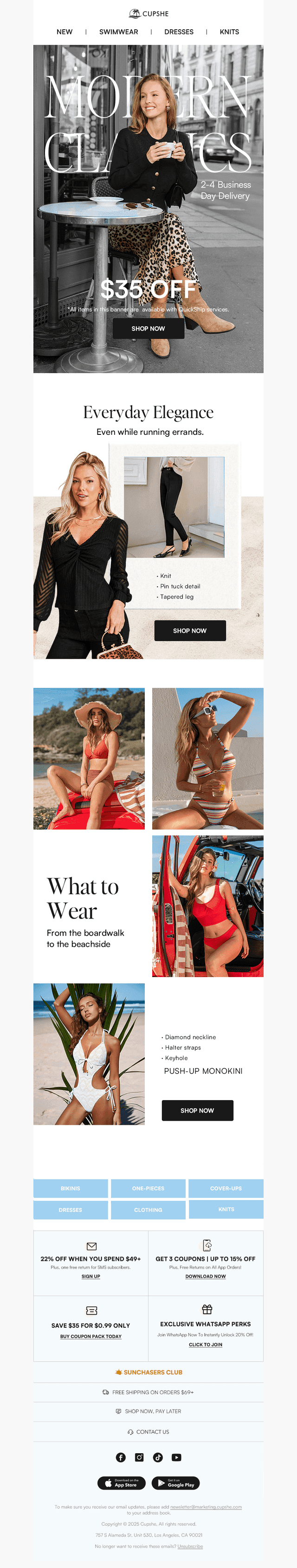 Score $35 Off Knits, Swimsuits, & More
