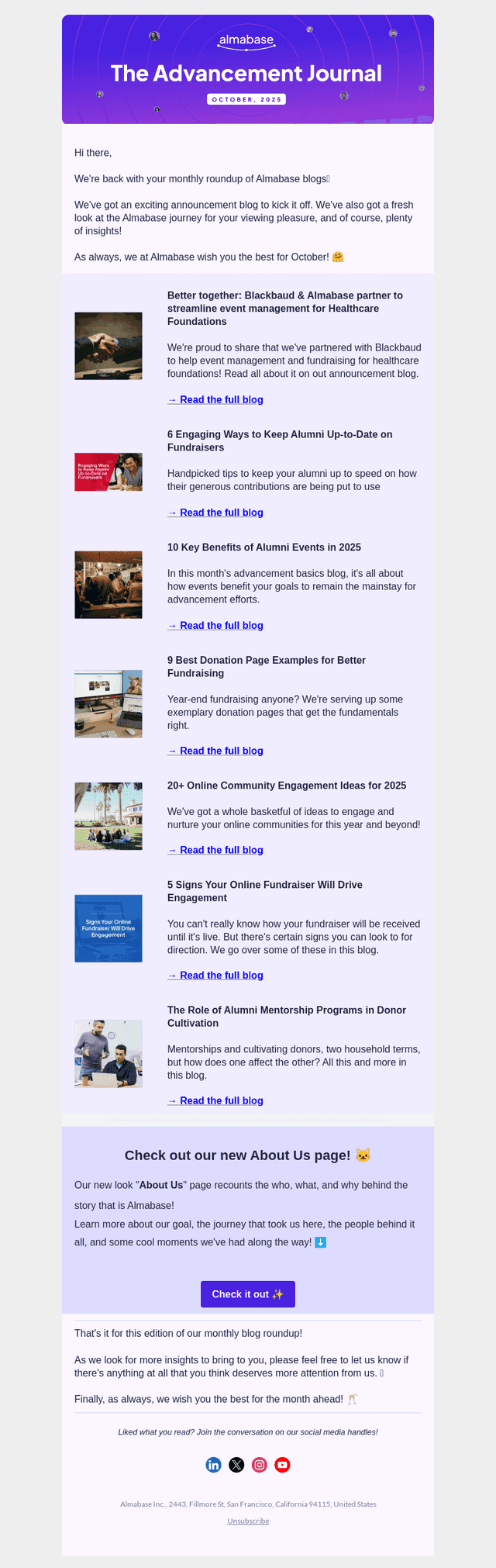The Advancement Journal for October is here!