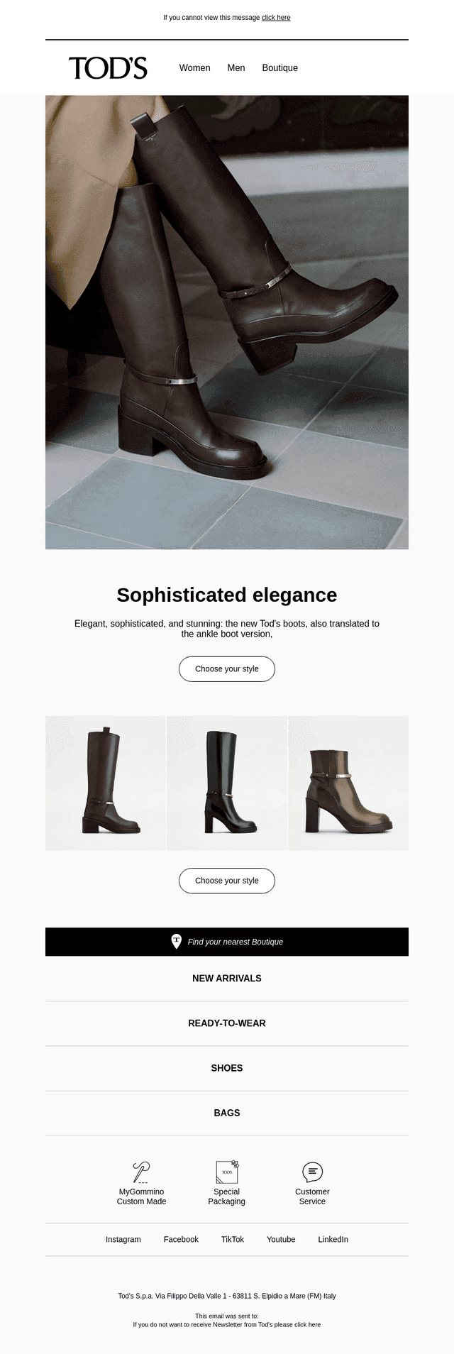Sophisticated elegance with Tod's boots