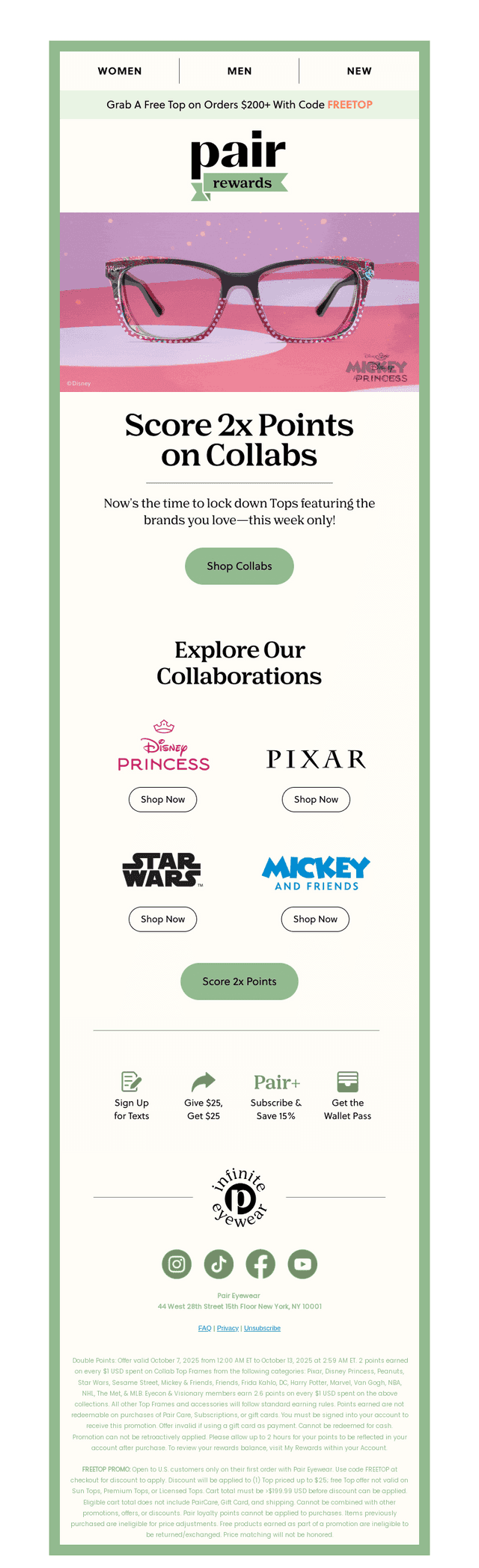 SCORE 2X POINTS ON COLLABS