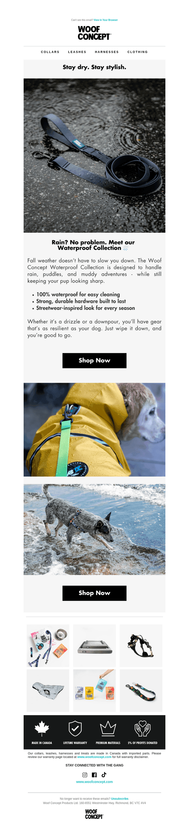 Rain? No problem. Meet our Waterproof Collection