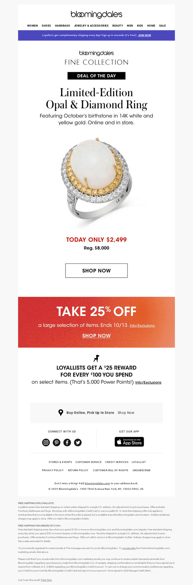 Today only: Opal & diamond ring $2,499 💎