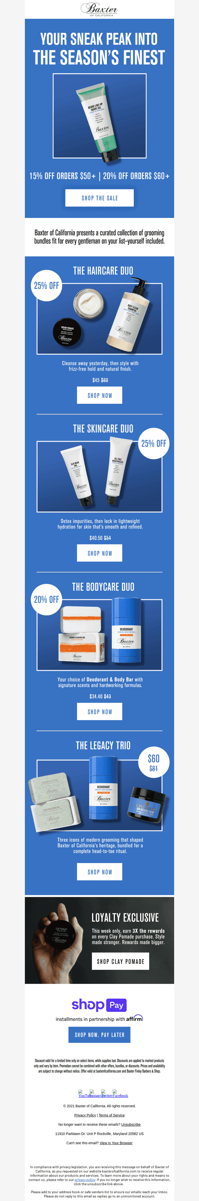 Baxter Of California email from Tue, Oct 7, 2025