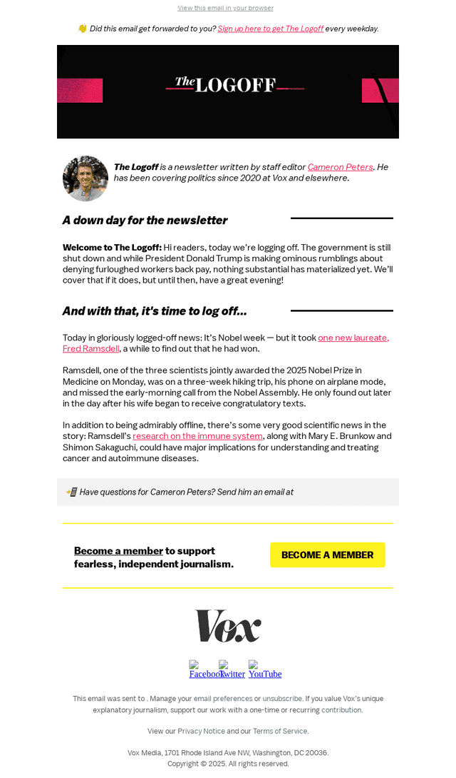 Some gloriously logged-off news