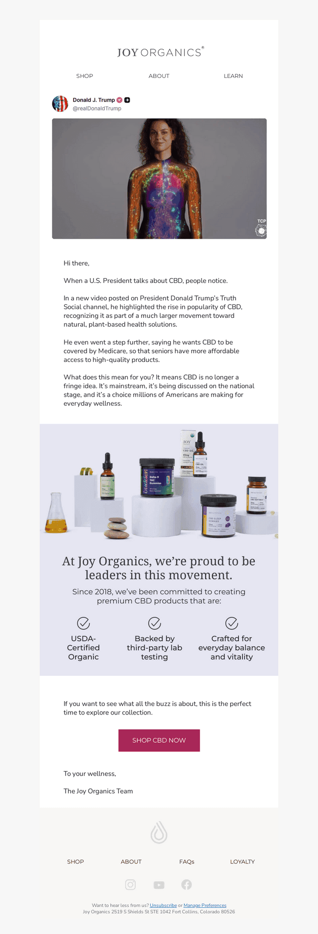 Joy Organics email from Tue, Oct 7, 2025