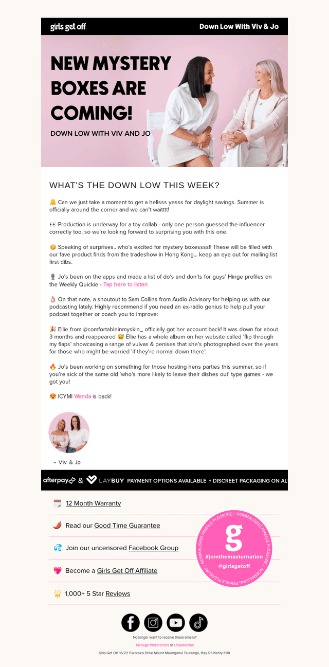👀 Mystery Boxes, Hinge Tips & Upcoming Vibes...