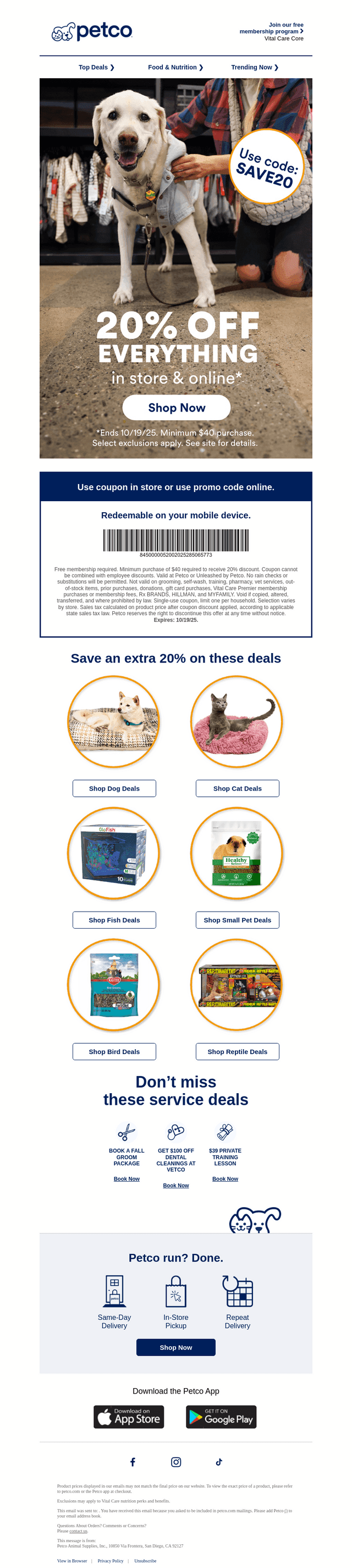 Score 20% OFF in store & online!