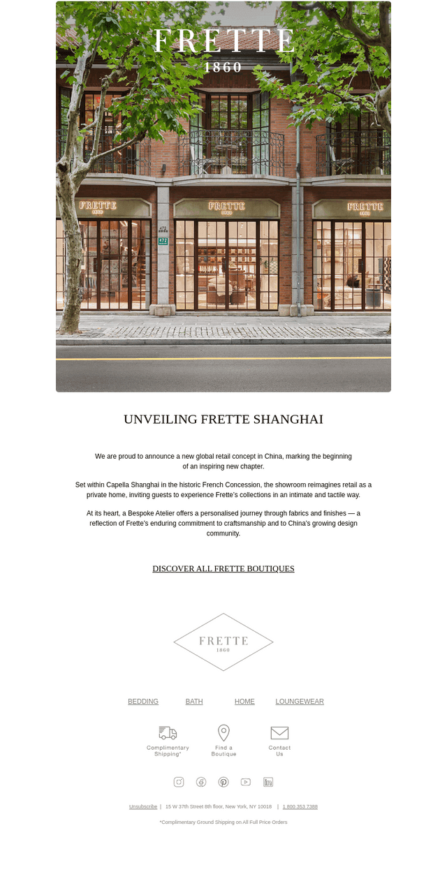 Unveiling Frette Shanghai
