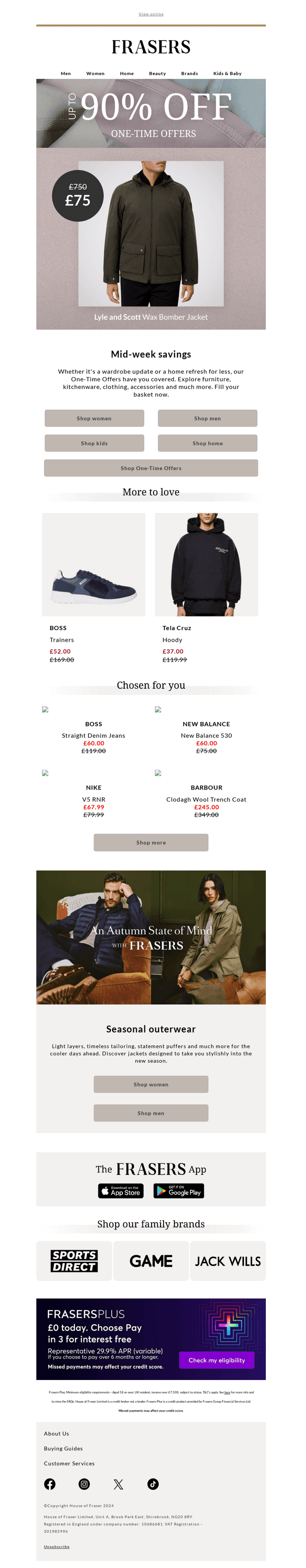 Inside: £750 jacket NOW £75