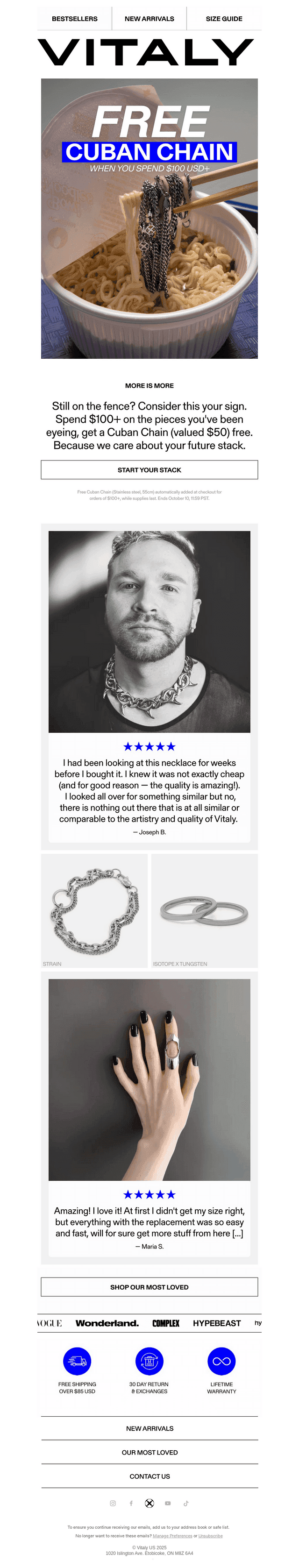 FREE Cuban Chain (valued $50)
