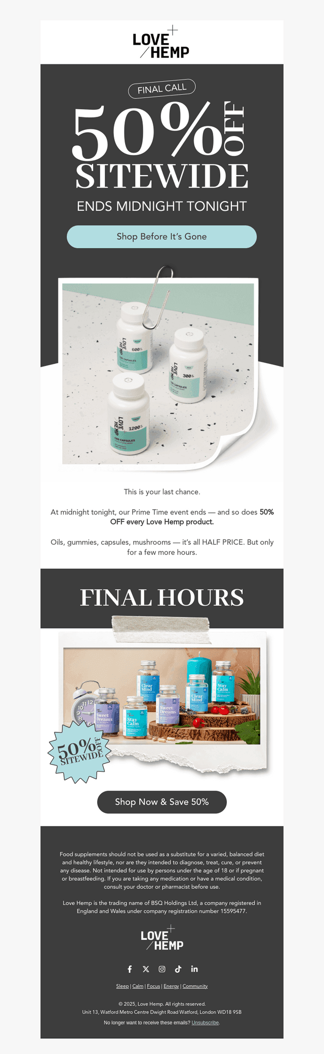 Final hours: 50% OFF ends at midnight ⏰