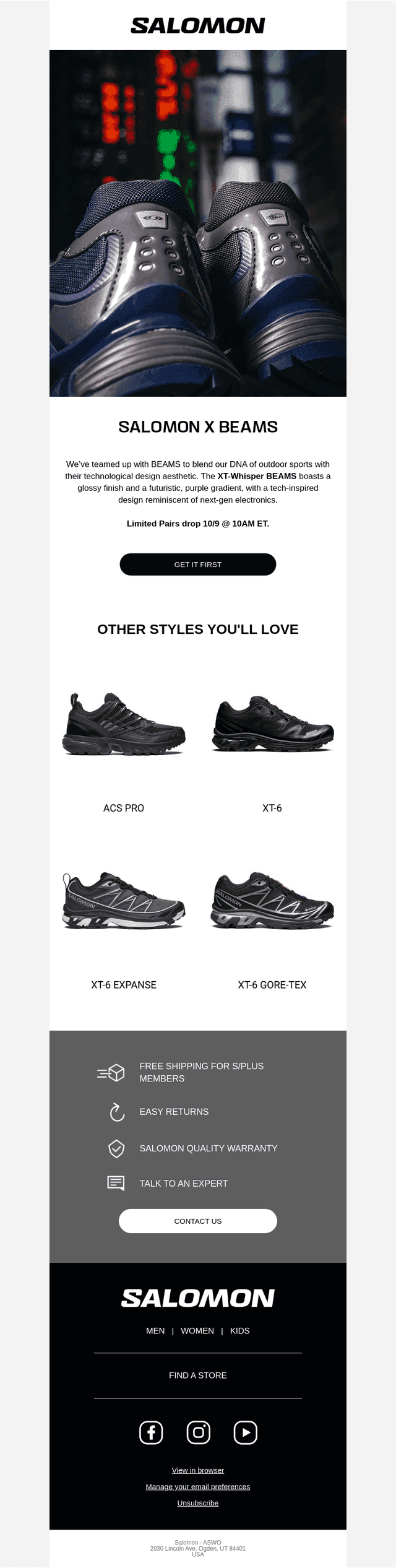 Exclusive drop: Salomon x BEAMS