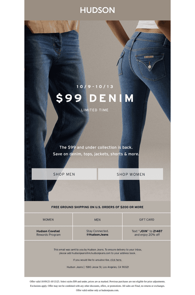 Starts Now: $99 and Under