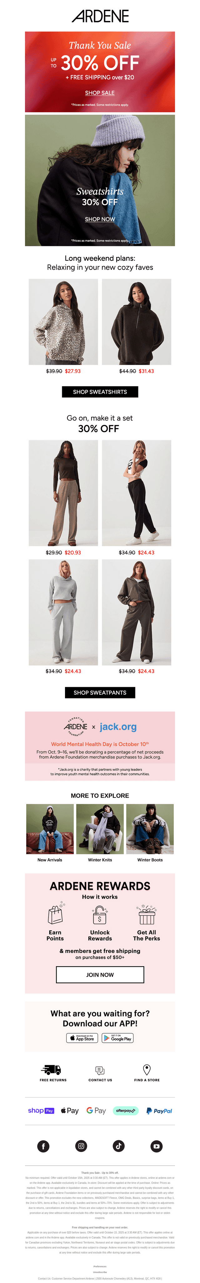 30% OFF SWEATSHIRTS + SWEATPANTS ✨