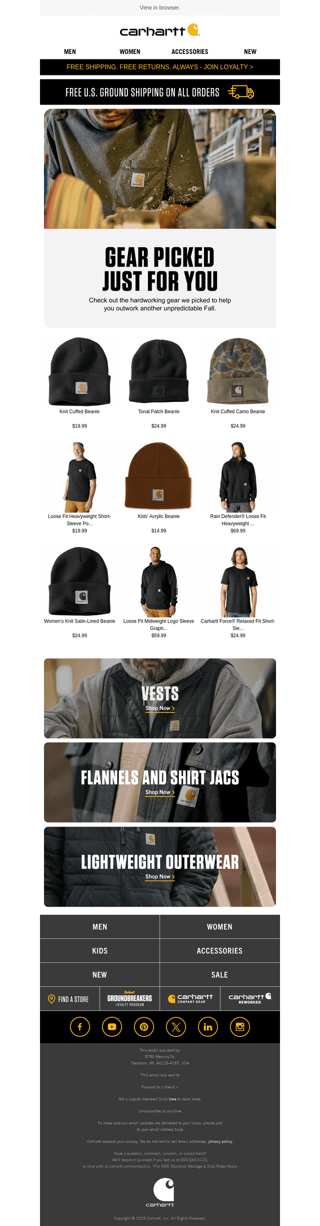 Carhartt email from Fri, Oct 10, 2025
