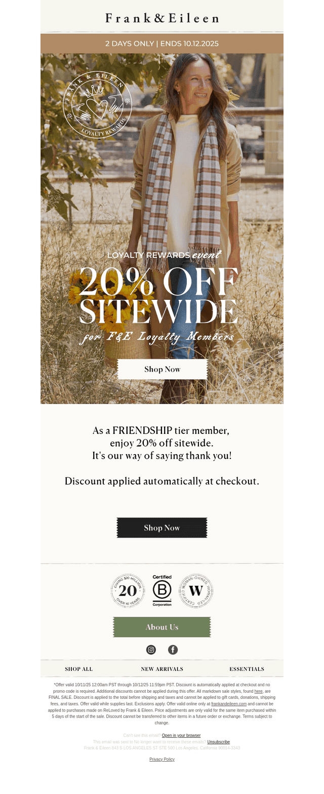 2 DAYS ONLY: 20% off sitewide