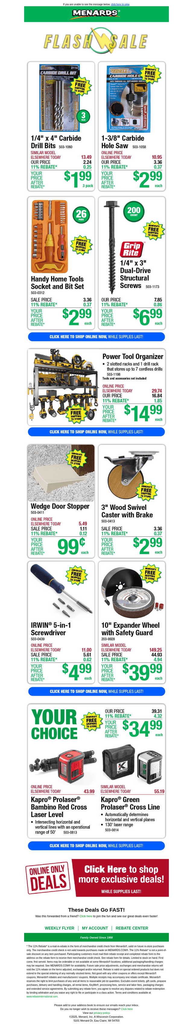 Power Tool Organizer ONLY $14.99 After Rebate*!